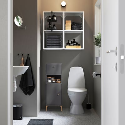 NORSÄLVEN Cabinet, grey, 32x32x94 cm