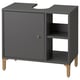 Option: NORSÄLVEN Wash-basin base cabinet, with door grey, 60x55x32 cm