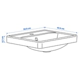 ORRSJÖN Semi-recessed wash-basin w watr trp, white, 50x44 cm