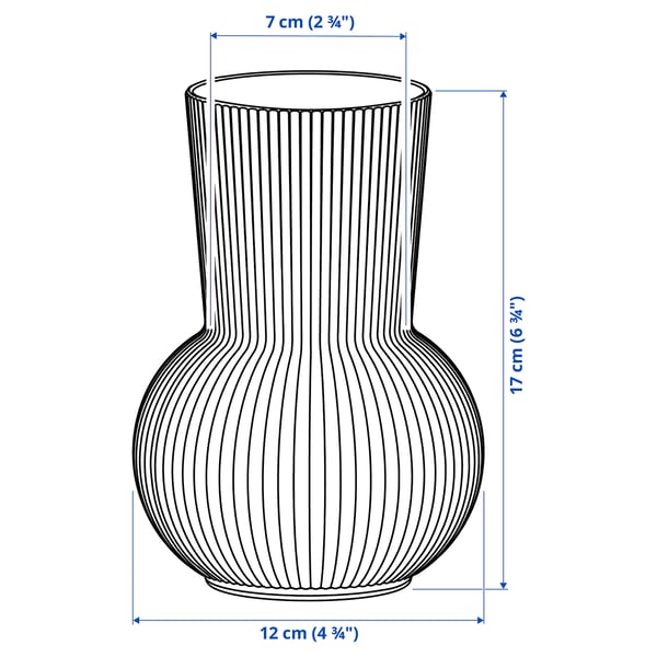 PÅDRAG Vase, clear glass, 17 cm