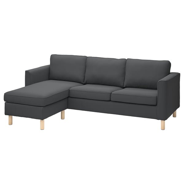 PÄRUP 3-seat sofa with chaise longue, Kelinge anthracite
