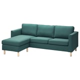 PÄRUP 3-seat sofa with chaise longue, Kelinge grey-turquoise
