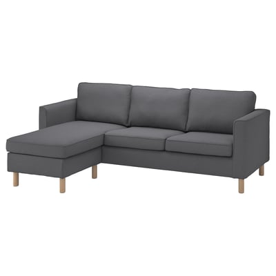PÄRUP 3-seat sofa with chaise longue, Vissle grey