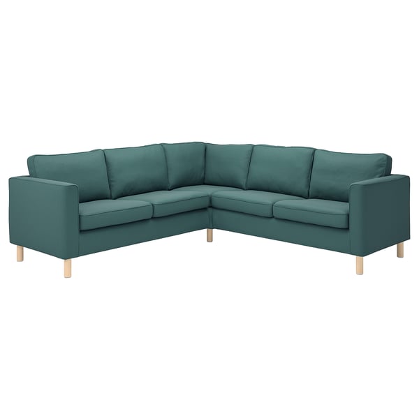 PÄRUP Cover for corner sofa, 4-seat, Kelinge grey-turquoise