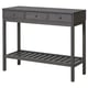 Option: PANGET Console table, dark grey/stained, 106x42 cm