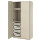PAX / BERGSBO Wardrobe combination, grey-beige/grey-beige, 100x60x201 cm