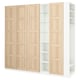 PAX / BERGSBO Wardrobe combination, white white stained oak effect/white, 255x60x236 cm