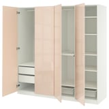 PAX / FARDAL Wardrobe combination, white/high-gloss light orange, 200x60x201 cm