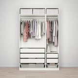 PAX / FARDAL Wardrobe, white/high-gloss/white, 150x60x236 cm