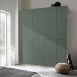 PAX / GRIMO Wardrobe combination, grey-beige/grey-green, 200x60x236 cm