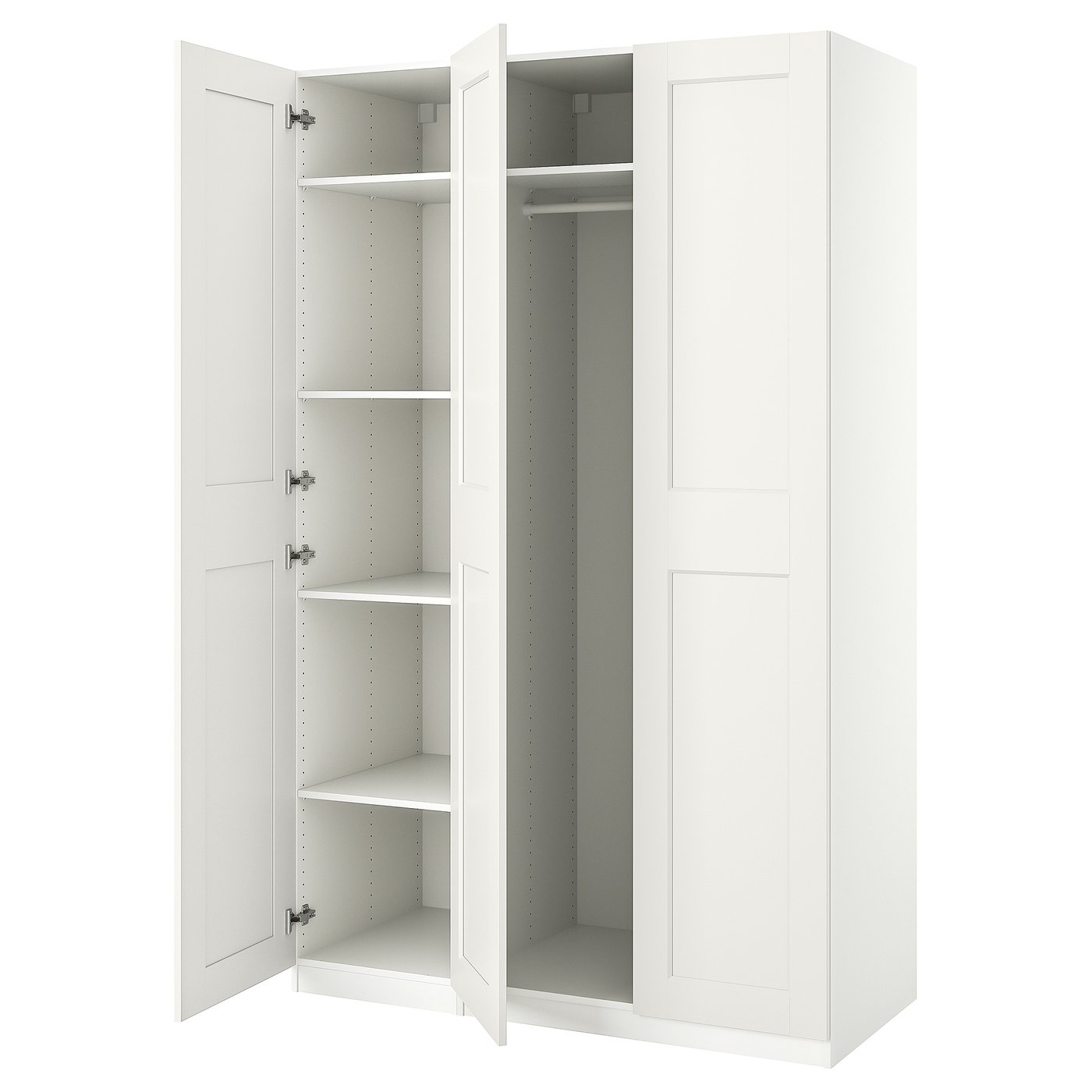PAX / GRIMO wardrobe combination, white/white, 150x60x236 cm