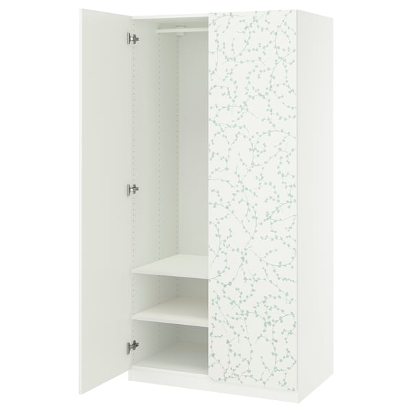 PAX / LINNABERG Wardrobe combination, white/patterned, 100x60x201 cm