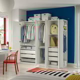 PAX / VIKANES Wardrobe combination, white white/white, 220x60x201 cm