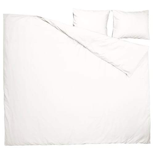 Tremble PILTANDVINGE duvet cover set, white, polyester-viscose blend, rectangular, smooth finish.