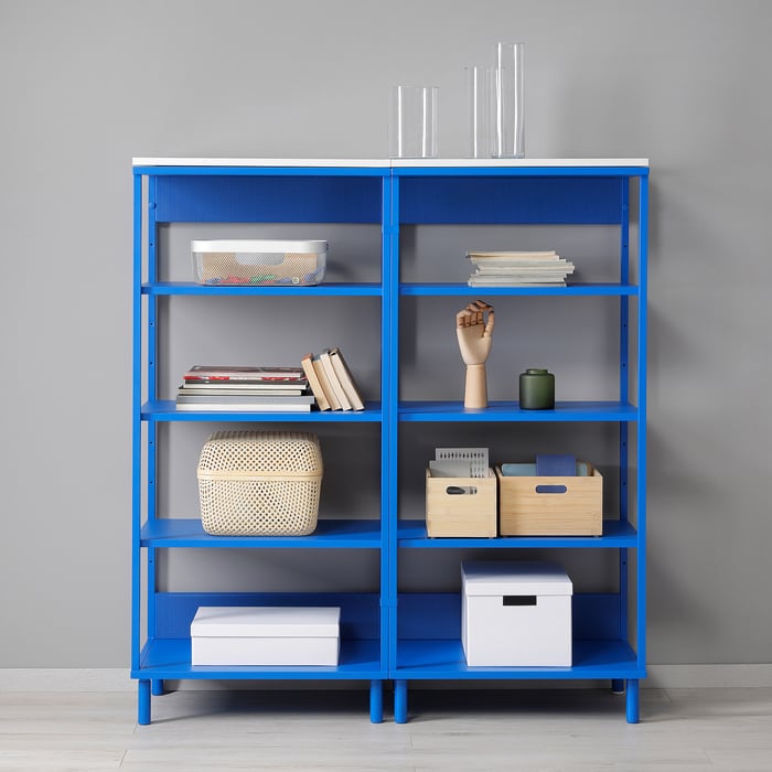 PLATSA open shelving unit, blue, 120x42x133 cm IKEA Switzerland