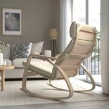 POÄNG Rocking-chair, white stained oak veneer/Glose eggshell