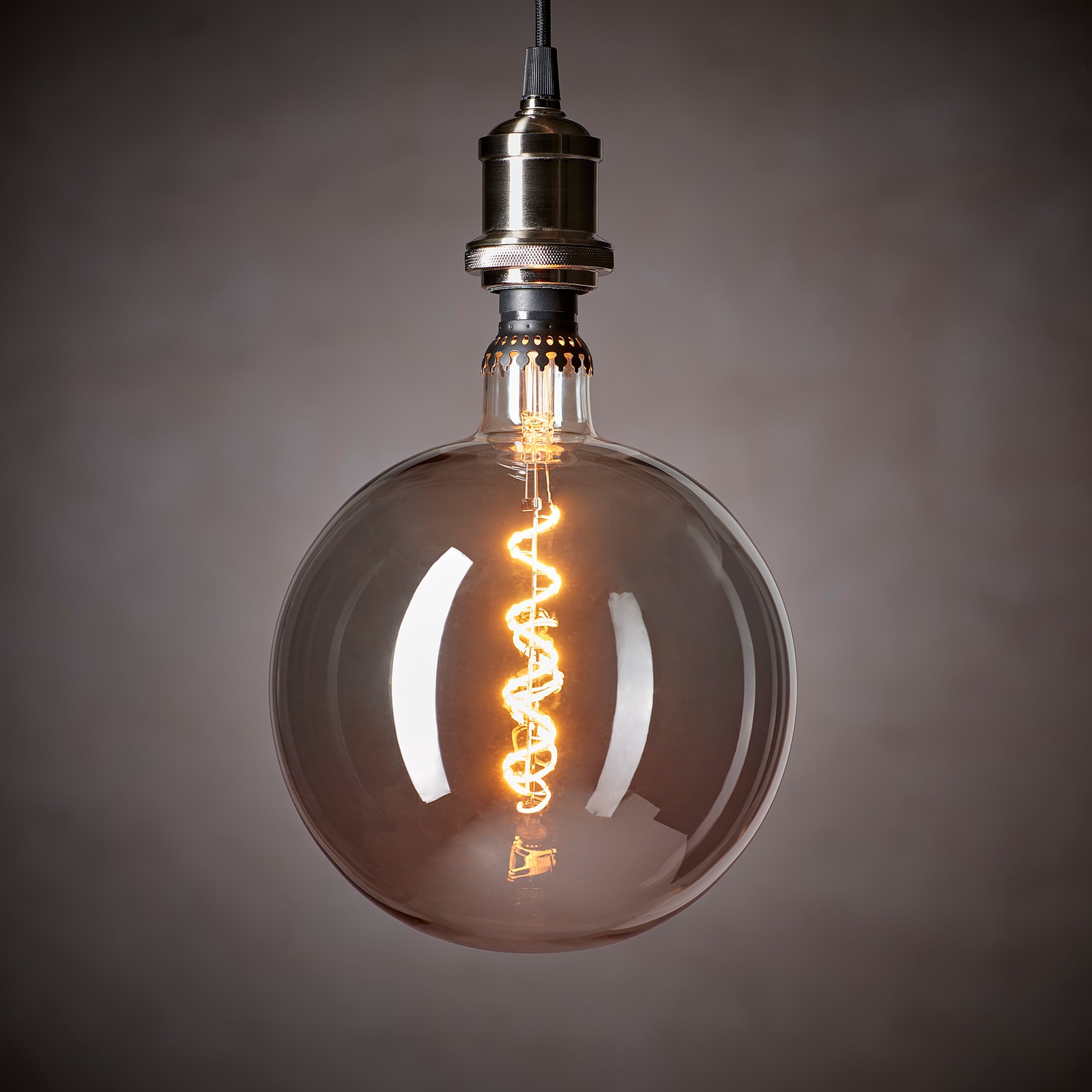 ROLLSBO LED bulb E27 200 lumen, dimmable/globe grey clear glass, 200 mm IKEA Switzerland