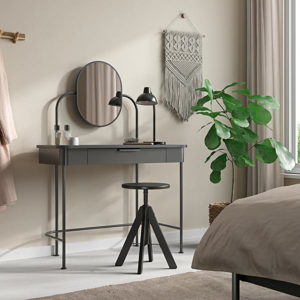 RUDSTORP Stool, black, 44-55 cm