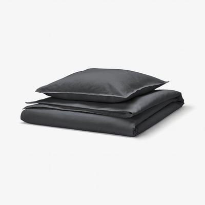 RUNDHAGTORN Duvet cover and pillowcase, anthracite, 150x200/50x60 cm