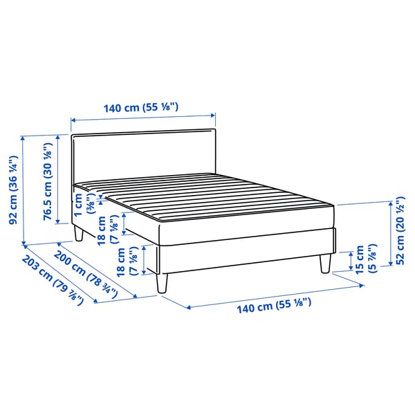 SÄBÖVIK Mattress and mattress pad, firm/Vissle grey, 140x200 cm