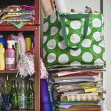 SÄCKKÄRRA Carrier bag, white/green, 18x45x45 cm/36 l