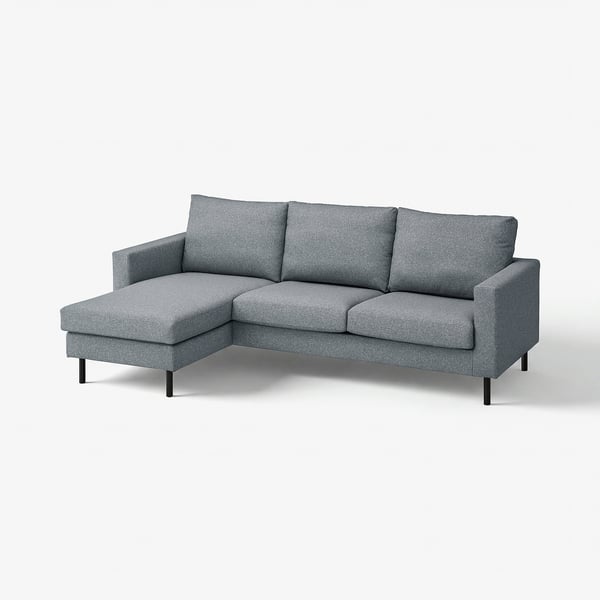 SALTSJÖBADEN 3-seat sofa with chaise longue, Gunnared medium grey