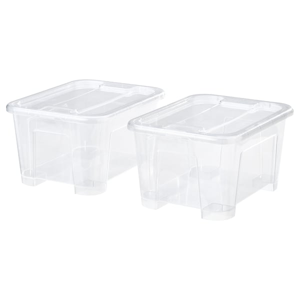 SAMLA Box with lid, transparent, 14x18x10 cm/1 l