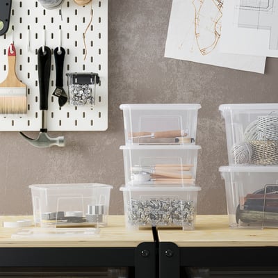 SAMLA Box with lid, transparent, 14x18x10 cm/1 l