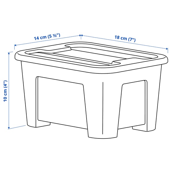 Illustration with measurements for the product: SAMLA.