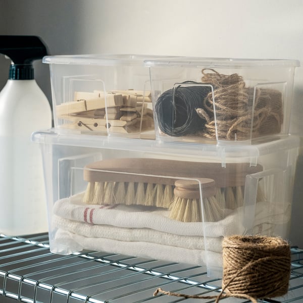 SAMLA Box with lid, transparent, 14x18x10 cm/1 l