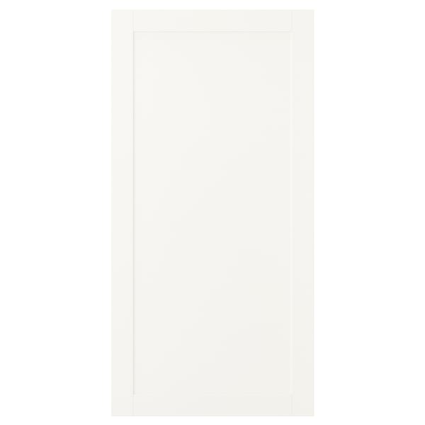 SANNIDAL Door with hinges, white, 60x120 cm