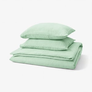 SCHERSMIN Duvet cover and 2 pillowcases, pale green, 240x220/50x60 cm