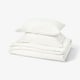SCHERSMIN Duvet cover and 2 pillowcases, white, 240x220/50x60 cm