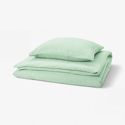 SCHERSMIN Duvet cover and pillowcase, pale green, 150x200/50x60 cm