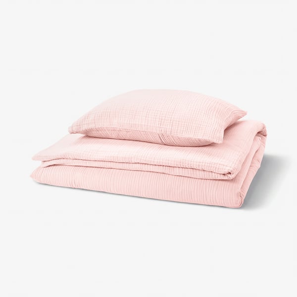 SCHERSMIN Duvet cover and pillowcase, pale pink, 150x200/50x60 cm