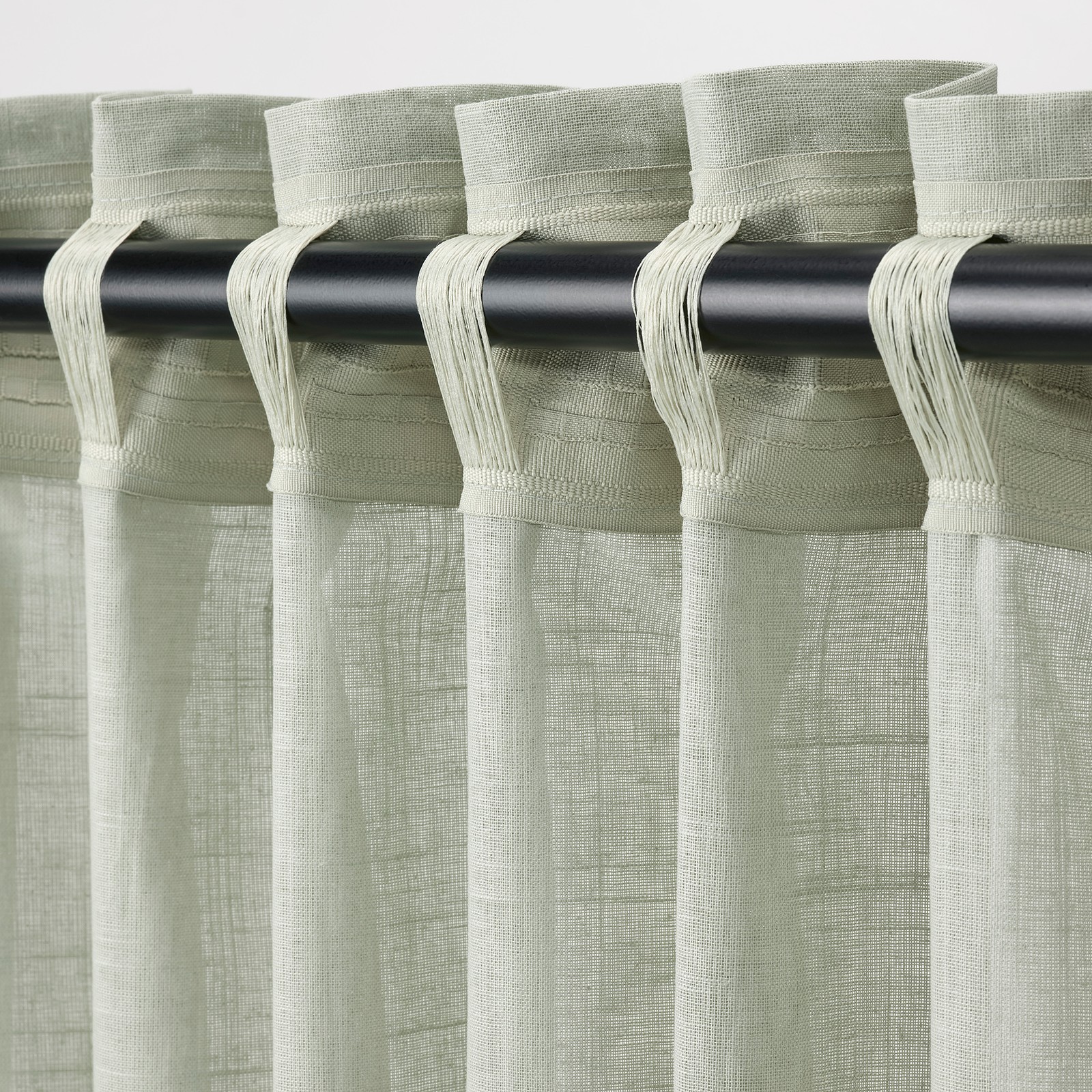 SILVERLÖNN Sheer curtains, 1 pair, light green, 145x300 cm IKEA