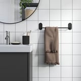 SKOGHALL Towel rail, self-adhesive, black, 43x6 cm