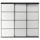 SKYTTA / HOKKSUND Sliding door combination, black/high-gloss light grey, 226x205 cm