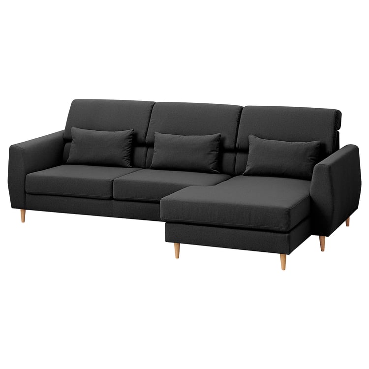 SLATORP 3seat sofa, with chaise longue, right dark grey IKEA Switzerland