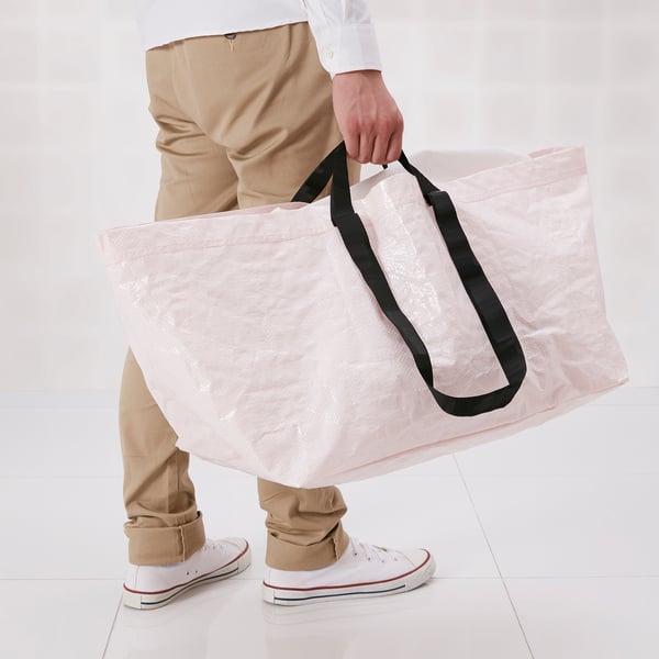 SLUKIS carrier bag, large, pale pink, 71 l IKEA Switzerland