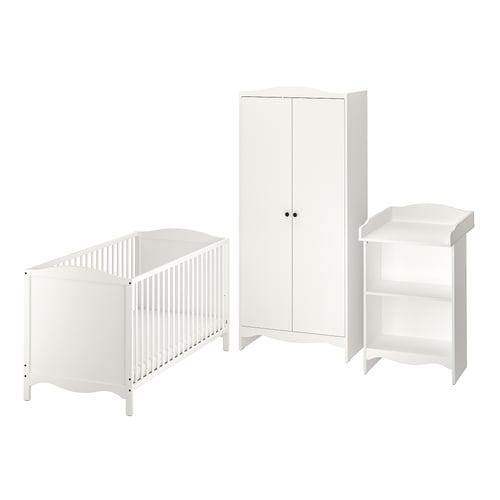 SMÅGÖRA 3piece baby furniture set, white, 70x140 cm IKEA Switzerland