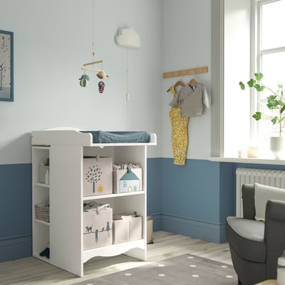 SMÅGÖRA Changing tbl/bookshelf w 2 shlf ut, white