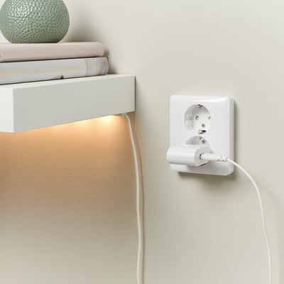 KOPPLA Multiprise 5 prises + 2 ports USB, blanc, 3.0 m - IKEA Suisse