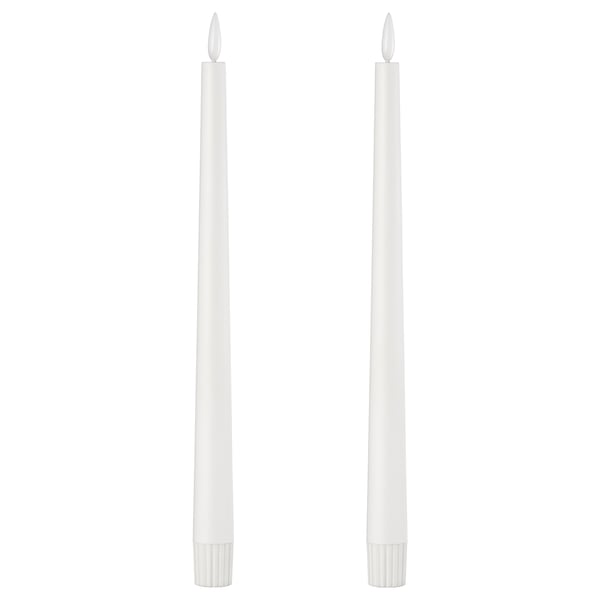 SMÅLOM LED taper candle, battery-operated white