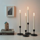 SMÖJTRÄD Unscented chandelier candle, beige, 25 cm