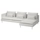 Option: SÖDERHAMN 4-seat sofa with chaise longue, and open end Blekinge/white