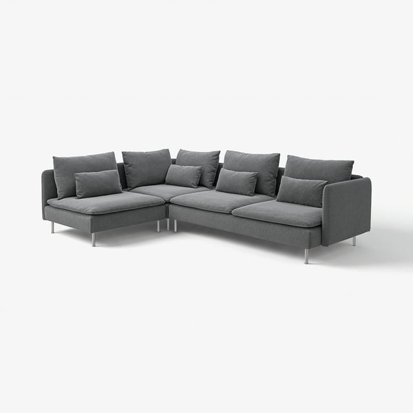 SÖDERHAMN Corner sofa, 4-seat, with open end/Johanneshov dark grey