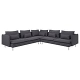 SÖDERHAMN Corner sofa, 6-seat, Gunnared medium grey