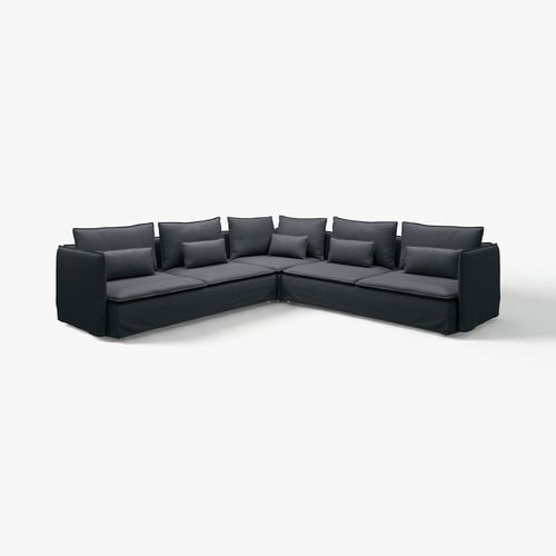 SÖDERHAMN dark grey l-shaped sectional sofa, modern minimalist design for cosy seating.