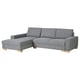 Option: SÖRVALLEN 3-seat sofa-bed with chaise longue, left/Lejde grey/black